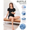 image:imageEkouaer Womens Pajama Sets 2 Piece Ruffle Sleeves Top and Shorts Pjs Soft Sleepwear Cute Loungewear set with PocketsBlack