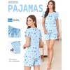 image:imageEkouaer Womens Pajama Sets 2 Piece Ruffle Sleeves Top and Shorts Pjs Soft Sleepwear Cute Loungewear set with PocketsBlue Star