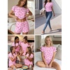 image:imageEkouaer Womens Pajama Sets 2 Piece Ruffle Sleeves Top and Shorts Pjs Soft Sleepwear Cute Loungewear set with PocketsBow