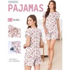 image:imageEkouaer Womens Pajama Sets 2 Piece Ruffle Sleeves Top and Shorts Pjs Soft Sleepwear Cute Loungewear set with PocketsFlower