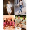 image:imageEkouaer Womens Pajama Sets 2 Piece Ruffle Sleeves Top and Shorts Pjs Soft Sleepwear Cute Loungewear set with PocketsFlower
