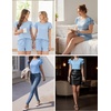 image:imageEkouaer Womens Pajama Sets 2 Piece Ruffle Sleeves Top and Shorts Pjs Soft Sleepwear Cute Loungewear set with PocketsLight Blue
