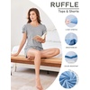 image:imageEkouaer Womens Pajama Sets 2 Piece Ruffle Sleeves Top and Shorts Pjs Soft Sleepwear Cute Loungewear set with PocketsLight Gray