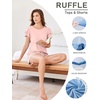 image:imageEkouaer Womens Pajama Sets 2 Piece Ruffle Sleeves Top and Shorts Pjs Soft Sleepwear Cute Loungewear set with PocketsLight Pink
