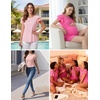 image:imageEkouaer Womens Pajama Sets 2 Piece Ruffle Sleeves Top and Shorts Pjs Soft Sleepwear Cute Loungewear set with PocketsLight Pink
