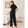 image:imageEkouaer Womens Pajama Sets Button Down Loungewear Short Sleeve Sleepwear 2 Piece Pants Pjs Set with Pockets SXXLBlack