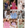 image:imageEkouaer Womens Pajama Sets Button Down Loungewear Short Sleeve Sleepwear 2 Piece Pants Pjs Set with Pockets SXXLBlack