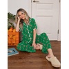 image:imageEkouaer Womens Pajama Sets Button Down Loungewear Short Sleeve Sleepwear 2 Piece Pants Pjs Set with Pockets SXXLChristmas Green Candy Canes