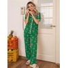 image:imageEkouaer Womens Pajama Sets Button Down Loungewear Short Sleeve Sleepwear 2 Piece Pants Pjs Set with Pockets SXXLChristmas Green Candy Canes