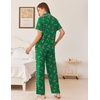image:imageEkouaer Womens Pajama Sets Button Down Loungewear Short Sleeve Sleepwear 2 Piece Pants Pjs Set with Pockets SXXLChristmas Green Candy Canes