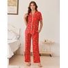 image:imageEkouaer Womens Pajama Sets Button Down Loungewear Short Sleeve Sleepwear 2 Piece Pants Pjs Set with Pockets SXXLChristmas Red Gingerbread Man