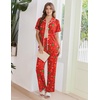 image:imageEkouaer Womens Pajama Sets Button Down Loungewear Short Sleeve Sleepwear 2 Piece Pants Pjs Set with Pockets SXXLChristmas Red Gingerbread Man