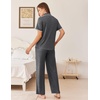 image:imageEkouaer Womens Pajama Sets Button Down Loungewear Short Sleeve Sleepwear 2 Piece Pants Pjs Set with Pockets SXXLDark Grey