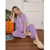 image:imageEkouaer Womens Pajama Sets Button Down Loungewear Short Sleeve Sleepwear 2 Piece Pants Pjs Set with Pockets SXXLLilac