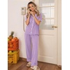 image:imageEkouaer Womens Pajama Sets Button Down Loungewear Short Sleeve Sleepwear 2 Piece Pants Pjs Set with Pockets SXXLLilac