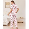 image:imageEkouaer Womens Pajama Sets Button Down Loungewear Short Sleeve Sleepwear 2 Piece Pants Pjs Set with Pockets SXXLRed Bow