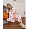 image:imageEkouaer Womens Pajama Sets Button Down Loungewear Short Sleeve Sleepwear 2 Piece Pants Pjs Set with Pockets SXXLRed Bow