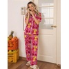 image:imageEkouaer Womens Pajama Sets Button Down Loungewear Short Sleeve Sleepwear 2 Piece Pants Pjs Set with Pockets SXXLRed Flowers