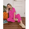 image:imageEkouaer Womens Pajama Sets Button Down Loungewear Short Sleeve Sleepwear 2 Piece Pants Pjs Set with Pockets SXXLRose Leopard