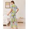 image:imageEkouaer Womens Pajama Sets Button Down Loungewear Short Sleeve Sleepwear 2 Piece Pants Pjs Set with Pockets SXXLYellow Chrysanthemum