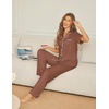 image:imageEkouaer Womens Pajama Sets Button Down Pjs Lounge Sets 2 Piece Short Sleeve Sleepwear Soft Comfy LoungewearBrown