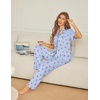 image:imageEkouaer Womens Pajama Sets Button Down Pjs Lounge Sets 2 Piece Short Sleeve Sleepwear Soft Comfy LoungewearCherry