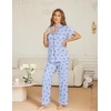 image:imageEkouaer Womens Pajama Sets Button Down Pjs Lounge Sets 2 Piece Short Sleeve Sleepwear Soft Comfy LoungewearCherry