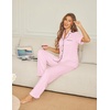 image:imageEkouaer Womens Pajama Sets Button Down Pjs Lounge Sets 2 Piece Short Sleeve Sleepwear Soft Comfy LoungewearPink
