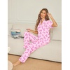 image:imageEkouaer Womens Pajama Sets Button Down Pjs Lounge Sets 2 Piece Short Sleeve Sleepwear Soft Comfy LoungewearPink Bow