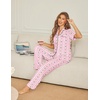 image:imageEkouaer Womens Pajama Sets Button Down Pjs Lounge Sets 2 Piece Short Sleeve Sleepwear Soft Comfy LoungewearPink Carrots