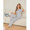 image:imageEkouaer Womens Pajama Sets Button Down Pjs Lounge Sets 2 Piece Short Sleeve Sleepwear Soft Comfy LoungewearPink and White Leopard