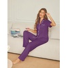 image:imageEkouaer Womens Pajama Sets Button Down Pjs Lounge Sets 2 Piece Short Sleeve Sleepwear Soft Comfy LoungewearPurple