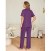 image:imageEkouaer Womens Pajama Sets Button Down Pjs Lounge Sets 2 Piece Short Sleeve Sleepwear Soft Comfy LoungewearPurple