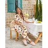 image:imageEkouaer Womens Pajama Sets Button Down Pjs Lounge Sets 2 Piece Short Sleeve Sleepwear Soft Comfy LoungewearRainbow