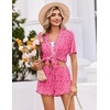 image:imageEkouaer Womens Pajama Sets Button Down Short Sleeve Top and Shorts Cute Ruffled Pjs Sets SleepwearHot Pink Leopard
