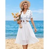 image:imageEkouaer Womens Pajama Sets Button Down Short Sleeve Top and Shorts Cute Ruffled Pjs Sets SleepwearShell World