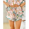 image:imageEkouaer Womens Pajama Sets Button Down Short Sleeve Top and Shorts Cute Ruffled Pjs Sets SleepwearSummer Plants