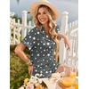 image:imageEkouaer Womens Pajama Sets Button Up Summer Pjs 2 Piece Short Sleeve Sleepwear Lounge Set SXXLGray With Star