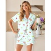 image:imageEkouaer Womens Pajama Sets Button Up Summer Pjs 2 Piece Short Sleeve Sleepwear Lounge Set SXXLLight Green With Wine Glass