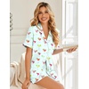 image:imageEkouaer Womens Pajama Sets Button Up Summer Pjs 2 Piece Short Sleeve Sleepwear Lounge Set SXXLLight Green With Wine Glass