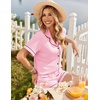 image:imageEkouaer Womens Pajama Sets Button Up Summer Pjs 2 Piece Short Sleeve Sleepwear Lounge Set SXXLPink