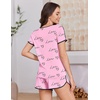 image:imageEkouaer Womens Pajama Sets Short Sleeve Sleepwear Soft Pjs Sets Round Neck Summer 2 Piece Lounge Set with Pockets SXXLPink  Heart and Love