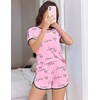 image:imageEkouaer Womens Pajama Sets Short Sleeve Sleepwear Soft Pjs Sets Round Neck Summer 2 Piece Lounge Set with Pockets SXXLPink  Heart and Love
