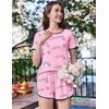 image:imageEkouaer Womens Pajama Sets Short Sleeve Sleepwear Soft Pjs Sets Round Neck Summer 2 Piece Lounge Set with Pockets SXXLPink  Heart and Love
