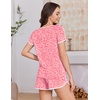 image:imageEkouaer Womens Pajama Sets Short Sleeve Sleepwear Soft Pjs Sets Round Neck Summer 2 Piece Lounge Set with Pockets SXXLPink Leopard