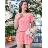 image:imageEkouaer Womens Pajama Sets Short Sleeve Sleepwear Soft Pjs Sets Round Neck Summer 2 Piece Lounge Set with Pockets SXXLPink Leopard