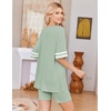 image:imageEkouaer Womens Pajamas 2 Piece Lounge Set Casual Oversized Short Sleeve Tops Biker Shorts Set Comfy Pjs Outfits SXXLLight Green