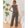 image:imageEkouaer Womens Pajamas Set Sleeveless Lounge Sets Comfy Tank Top and Pants Pjs Set V Neck 2 Piece Sleepwear SXXLLeopard