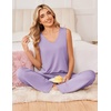 image:imageEkouaer Womens Pajamas Set Sleeveless Lounge Sets Comfy Tank Top and Pants Pjs Set V Neck 2 Piece Sleepwear SXXLLilac