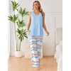 image:imageEkouaer Womens Pajamas Set Sleeveless Lounge Sets Comfy Tank Top and Pants Pjs Set V Neck 2 Piece Sleepwear SXXLTiedye Blue
